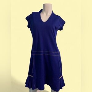EP Sports Blue V-Neck Athletic Dress